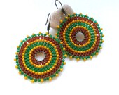 Hoop Seed Bead Earrings - Circular Earrings,Bohemian Style, Ethnic