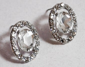 vintage Rhinestone Stud Earrings, Post Earrings, Crystal Stud Earrings, Wedding Earrings, Bridal Earrings, Bridesmaid Gifts