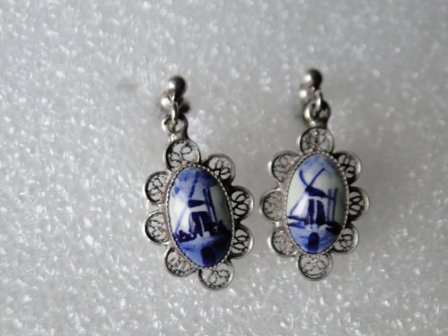 antique blue earrings