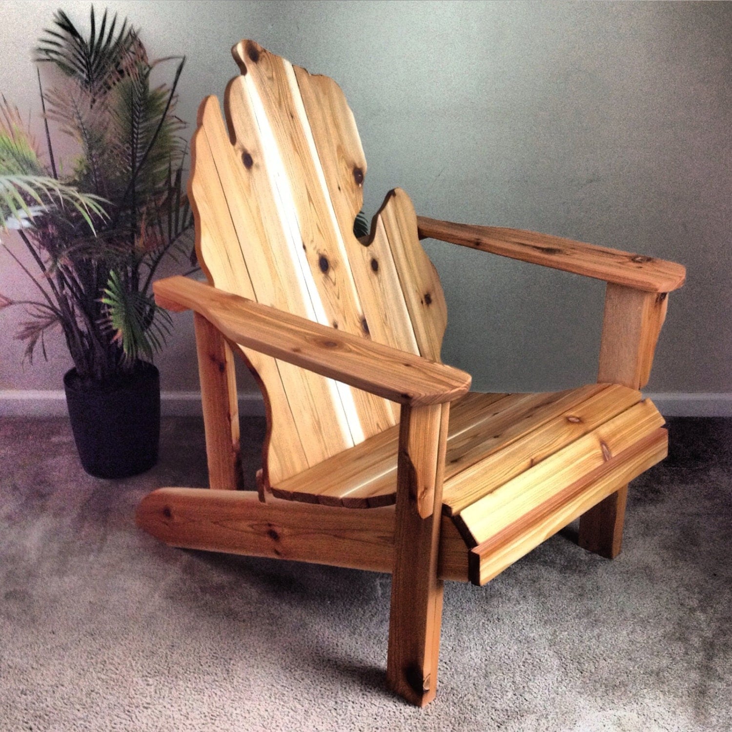 Michigan Adirondack Chair Handmade Wood by Naturalcrafting on Etsy