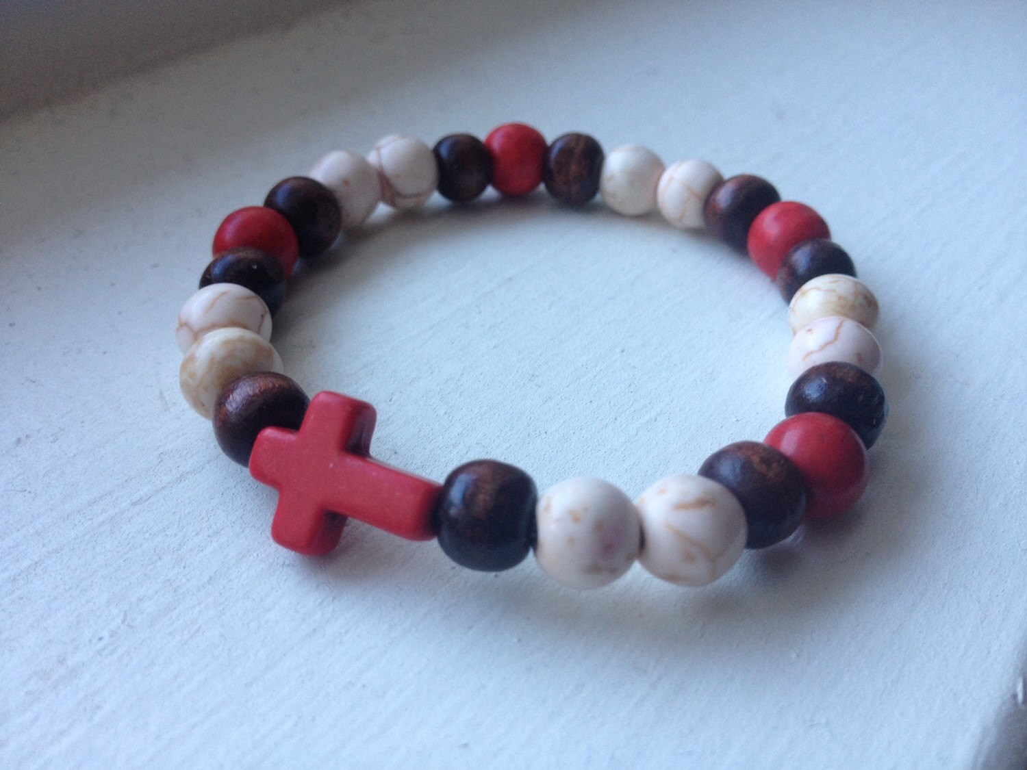 Red Cross bracelet by LoveVenture on Etsy