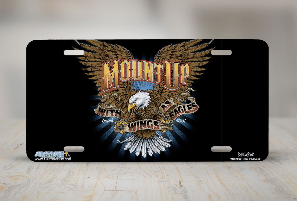 Christian License Plate Christian Car Tag Mount Up Wings