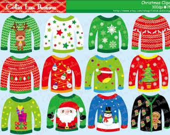 Clip Art Ugly Christmas Sweater Clipart ugly sweater clipart etsy christmas sweaters for personal and commercial use