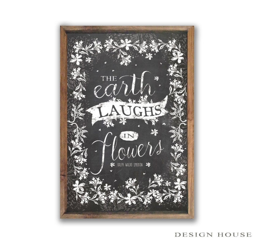 The earth laughs in flowers sign spring decor spring signs