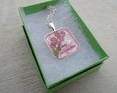 May Birth Flower-Statement Necklace-Resin Pendant-Unique gift