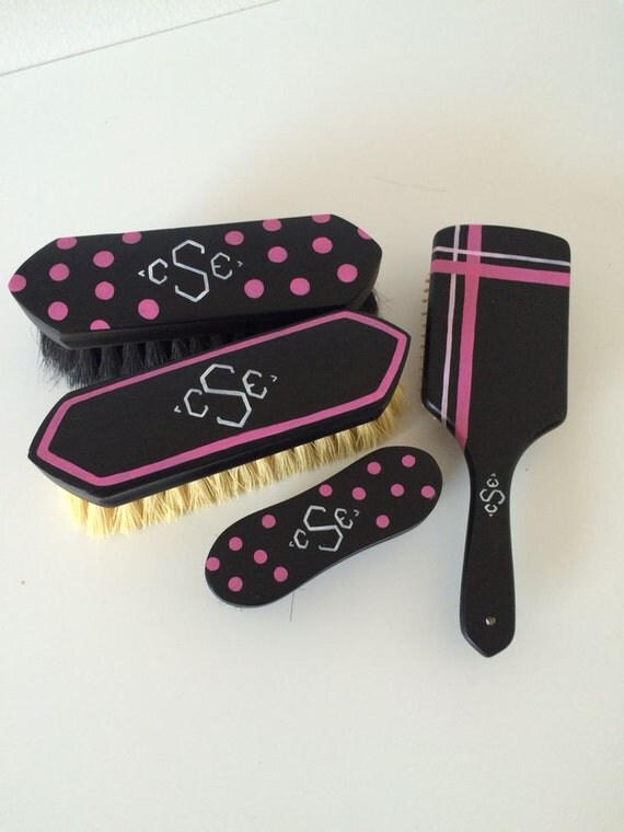 Custom Set of Hand Painted Horse Brushes Grooming Horse