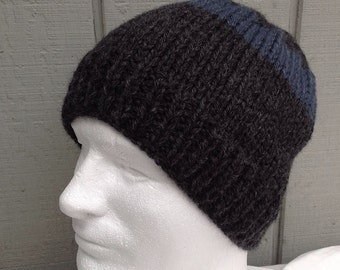 Knit mens beanie - Wool blend beanie - Mens knitted hats - Mens accessories - Teens knit hat