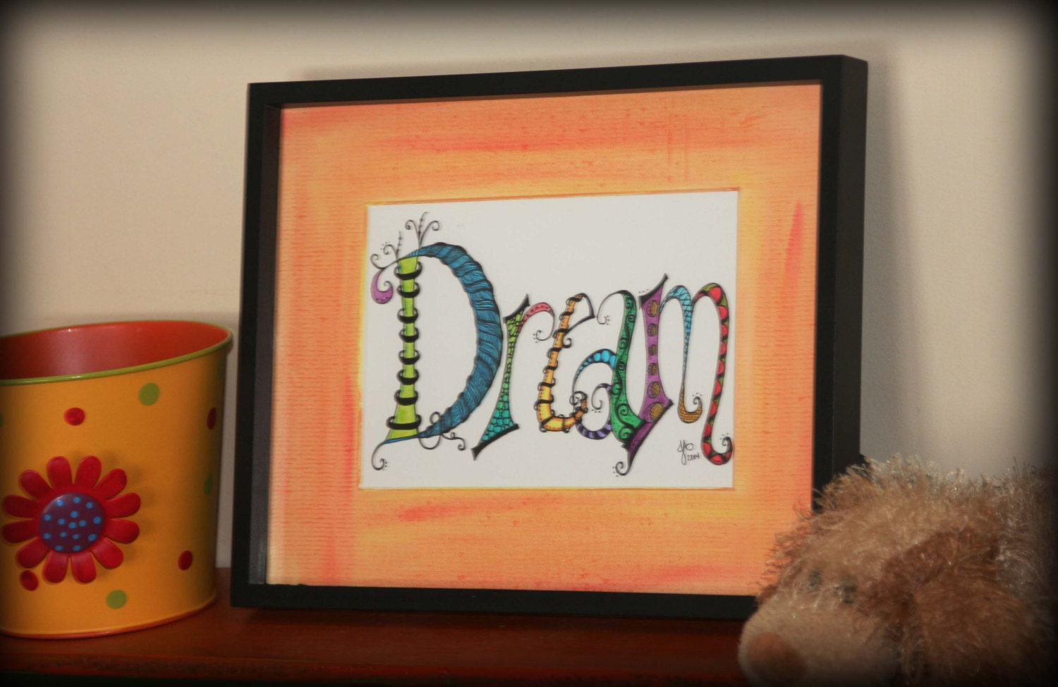 DREAM Zentangle Inspired Word Art Hand Drawn Word Art