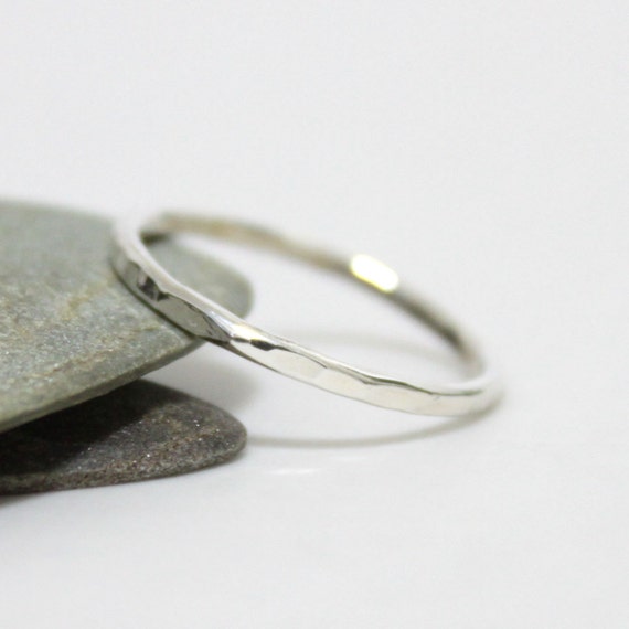 ... Stacking ring Silver Stacking Ring Simple RingRustic Silver Ring