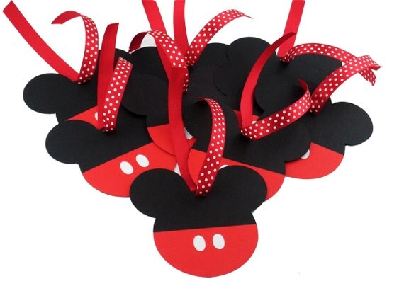10 Birthday Tags Mickey Mouse Gift Tags Set of 10 by DressYourGift