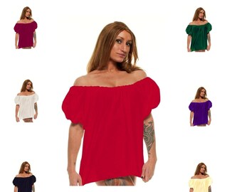 RENAISSANCE MEDIEVAL Clothing Chemise Peasant Top Pirate Wench Halloween Costume Shirt Civil War Womens Shirt Blouse Victorian 11 Colors
