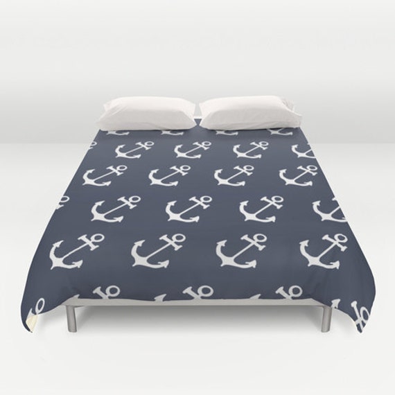 Nautical Duvet Cover navy duvet anchor decor nautical