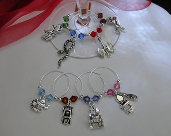 Outlander Inspired - Outlander Book Themed Wineglass Charms, Set of 8