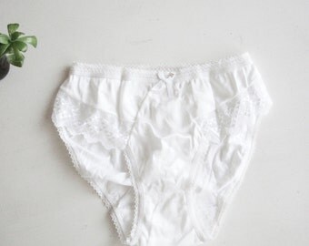 Classic Elegant Satin Panties. Bridal High waist 1980's beautiful panties cotton lingerie