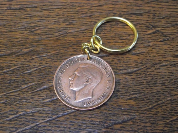 Old British Penny Key Ring