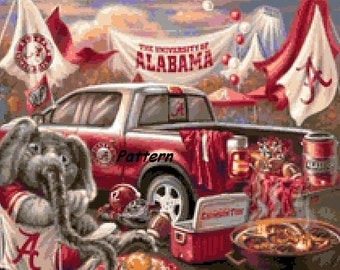 Alabama Crimson Tide Mascot 10. Cross Stitch Pattern. PDF Files.
