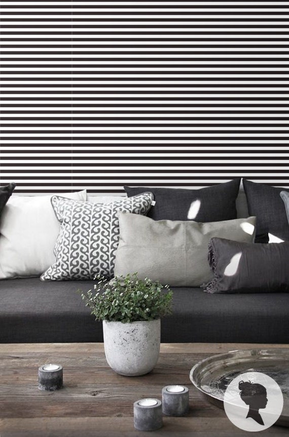 Temporary Stripe Pattern Self Adhesive Wallpaper M005 by Livettes