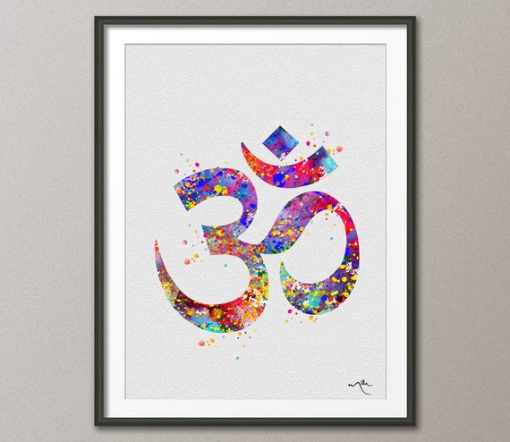 Ohm Symbol Watercolor illustrations Art Print Wall Art Poster