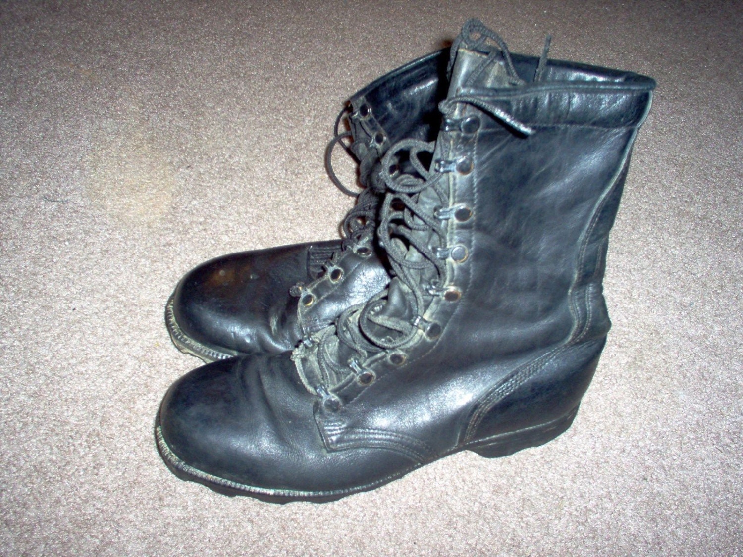Cold war desert storm Marine Corps Black leather combat boots