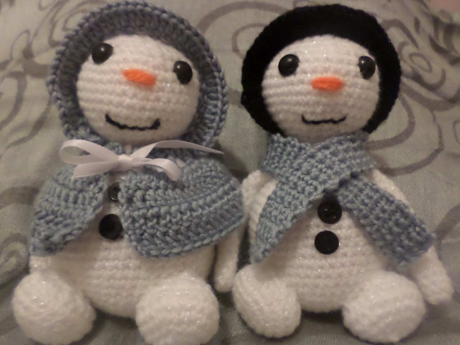 Mr and Mrs Snowman PDF Crochet Pattern UK Terminology by KookyKute