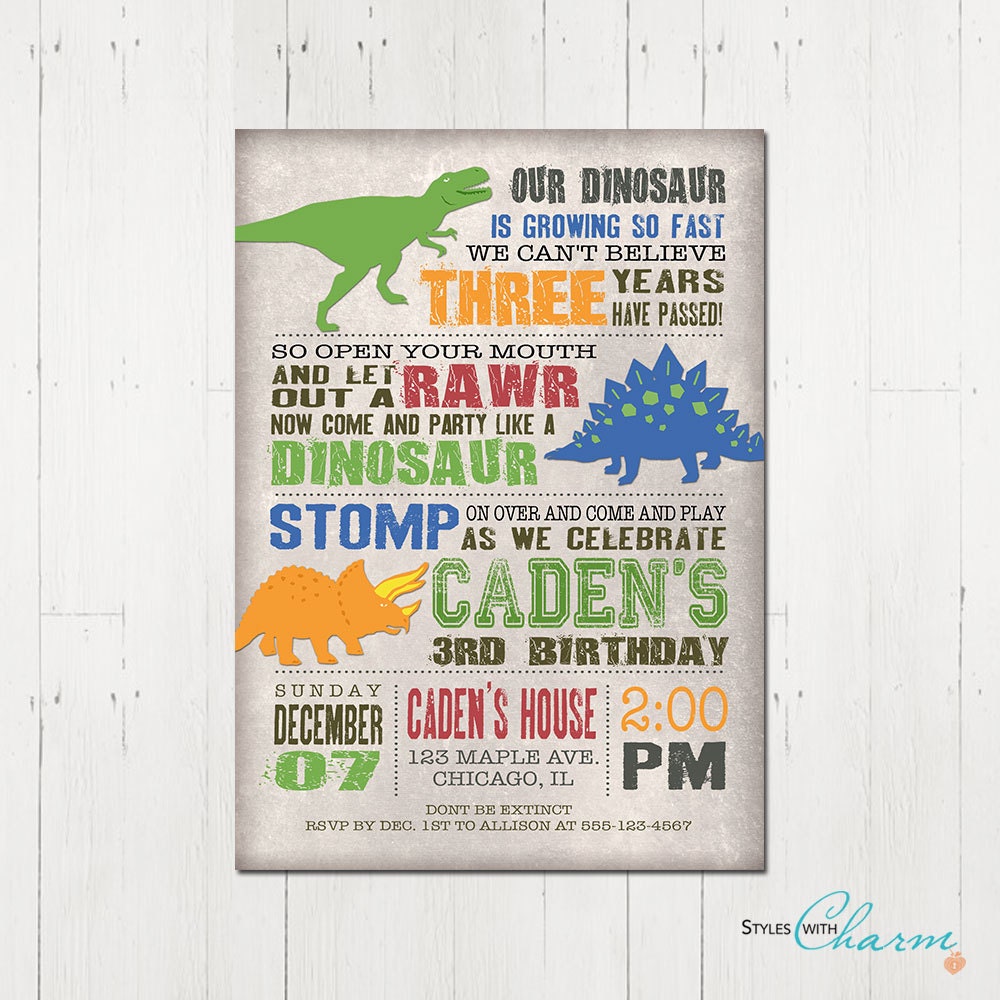 Dinosaur Party Invitations Printable 9