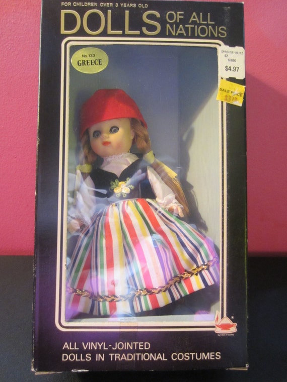 Items similar to Dolls Of All Nations doll, No 133 Greece. MINT in BOX ...
