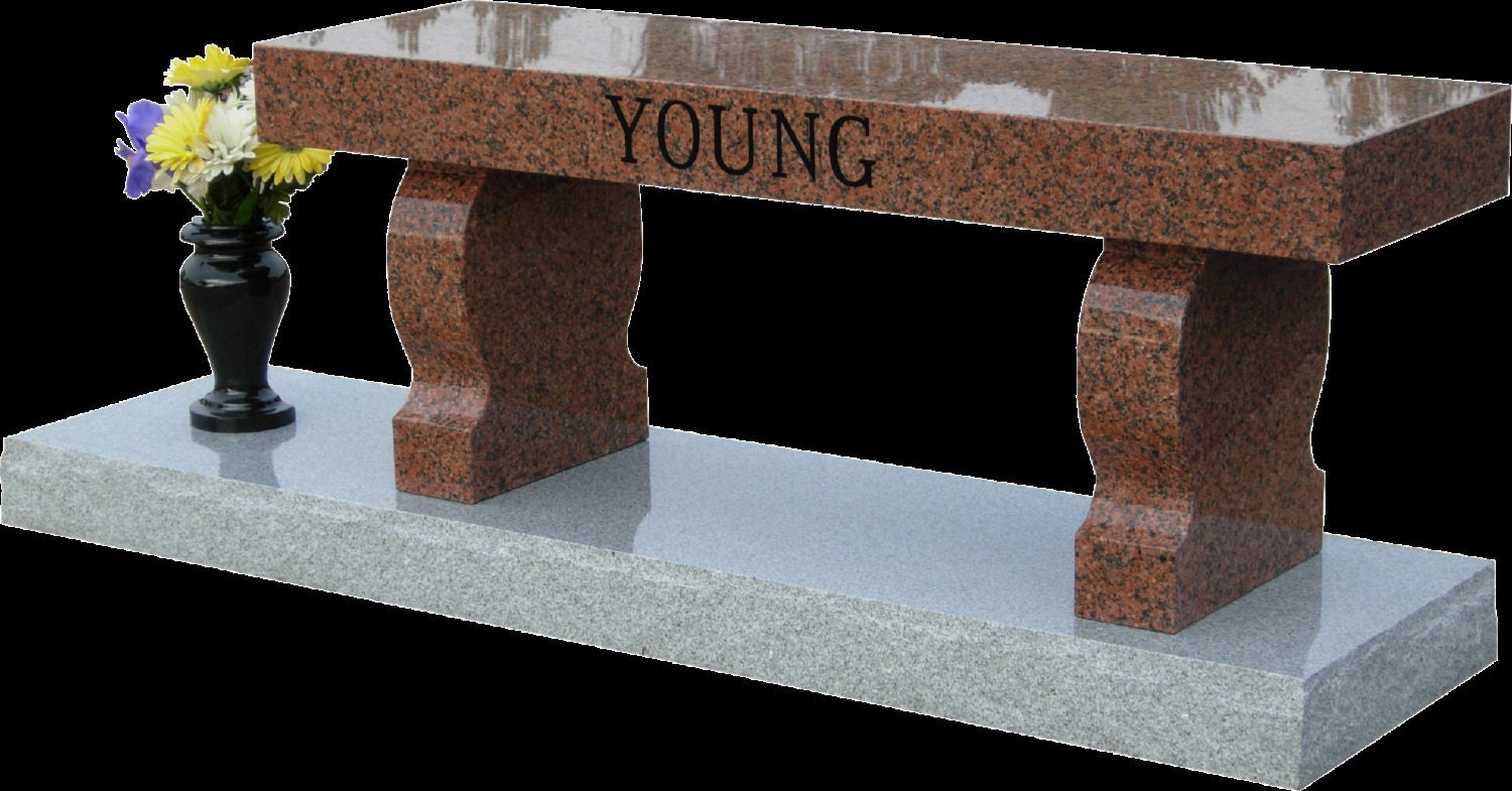 Granite memorial bench available to be personalized.