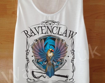 Ravenclaw Shirts womens Hogwarts Custom Handmade Screen Print Funny White harry potter Clothing Women Tee Music On T Shirts Art Shirt S M L