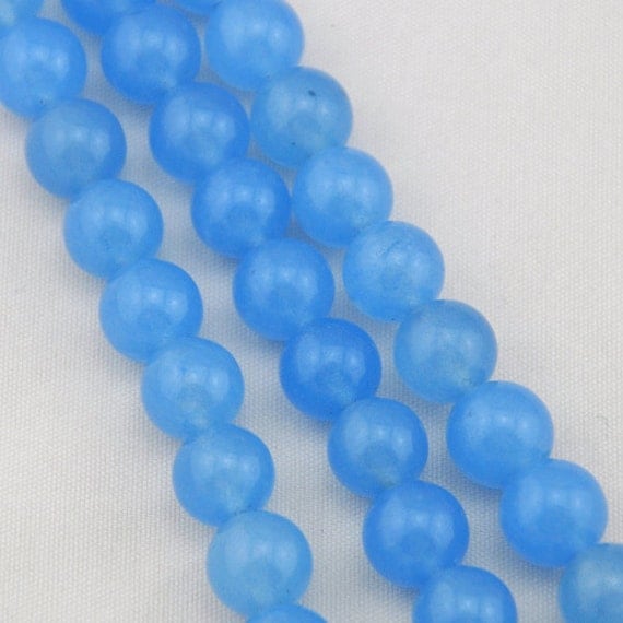 10mm Sky blue Jade BeadsJade BeadsOne Full StrandGemstone