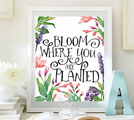 Botanical print positive art quote print wall decor