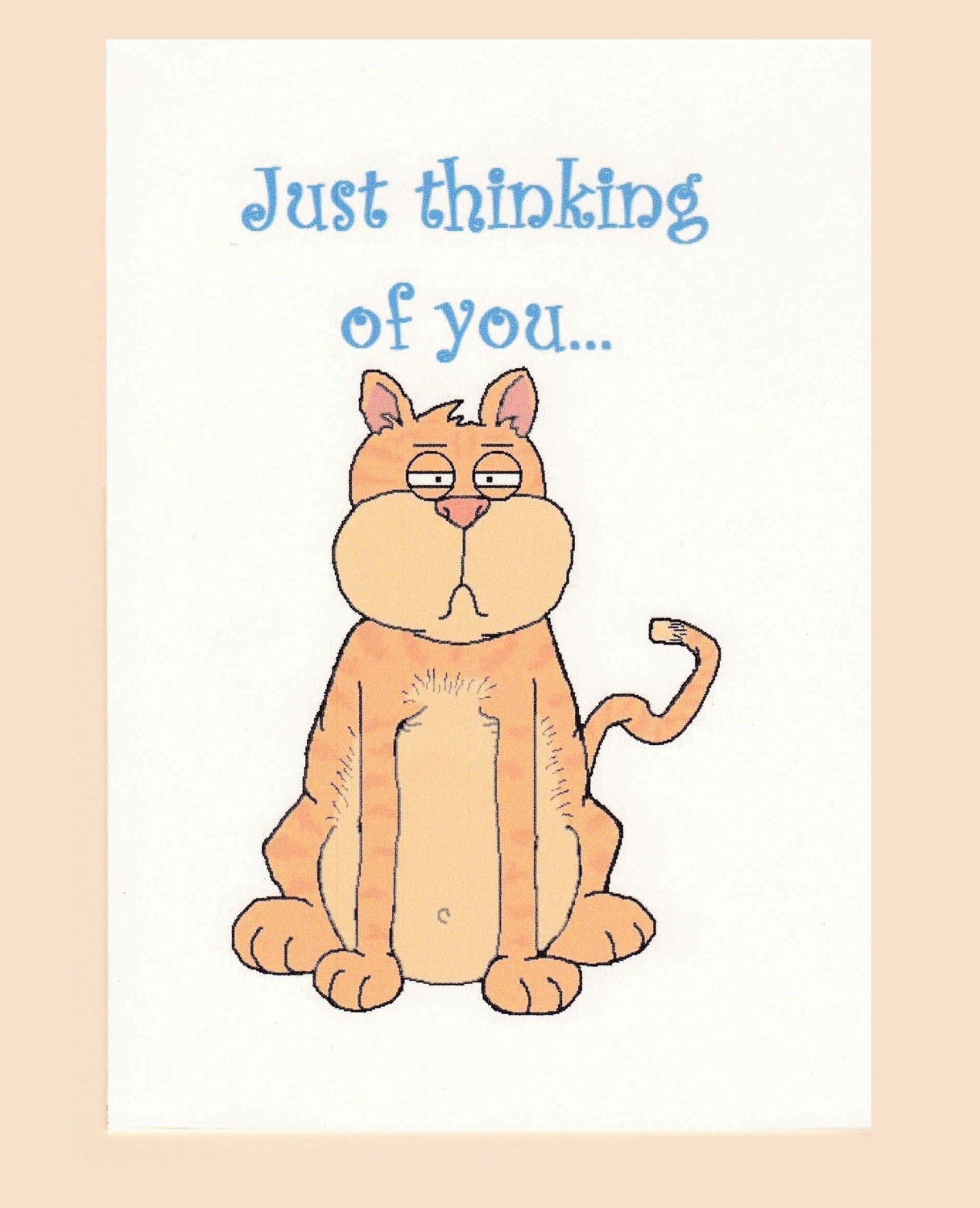 Funny Thinking Of You Card Humorous Greeting By TinkeredGraphics