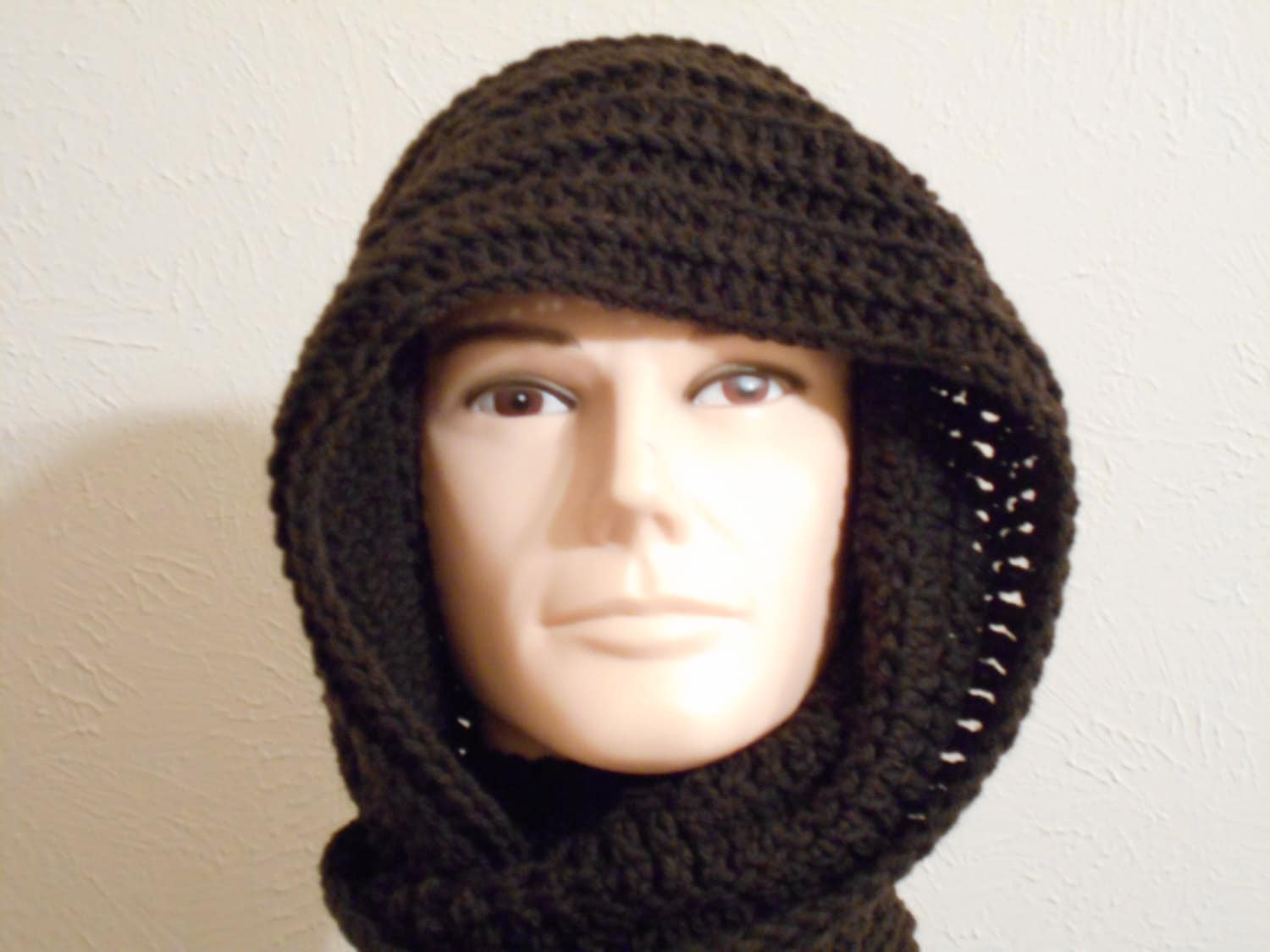 Scarf/ mens hooded by Men's Hooded Brown Hooded LTHatsAndCaps scarf Scarf/  Crochet