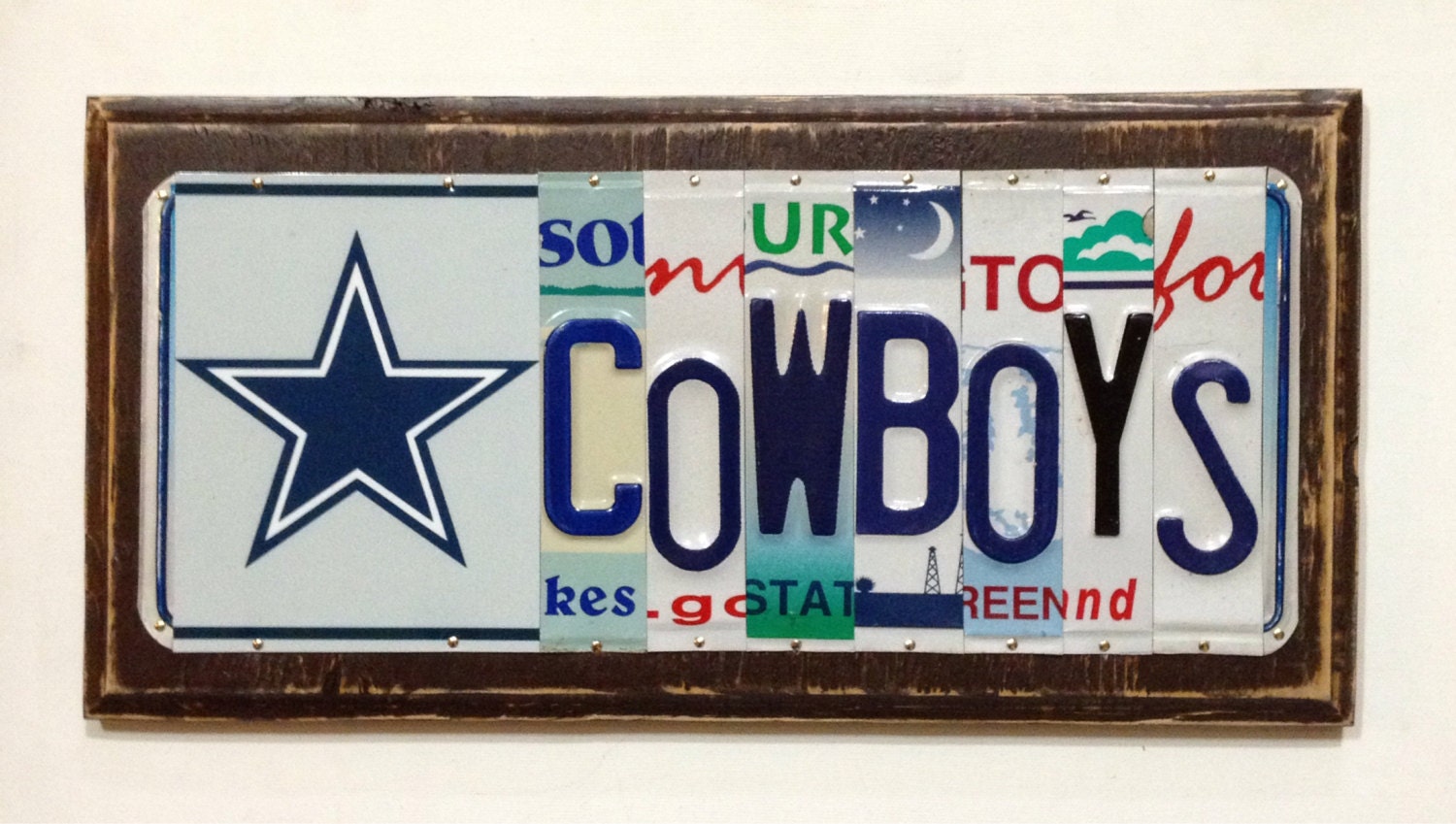 Dallas Cowboys License Plate Art Sign Fathers By Cmrdesignsforyou