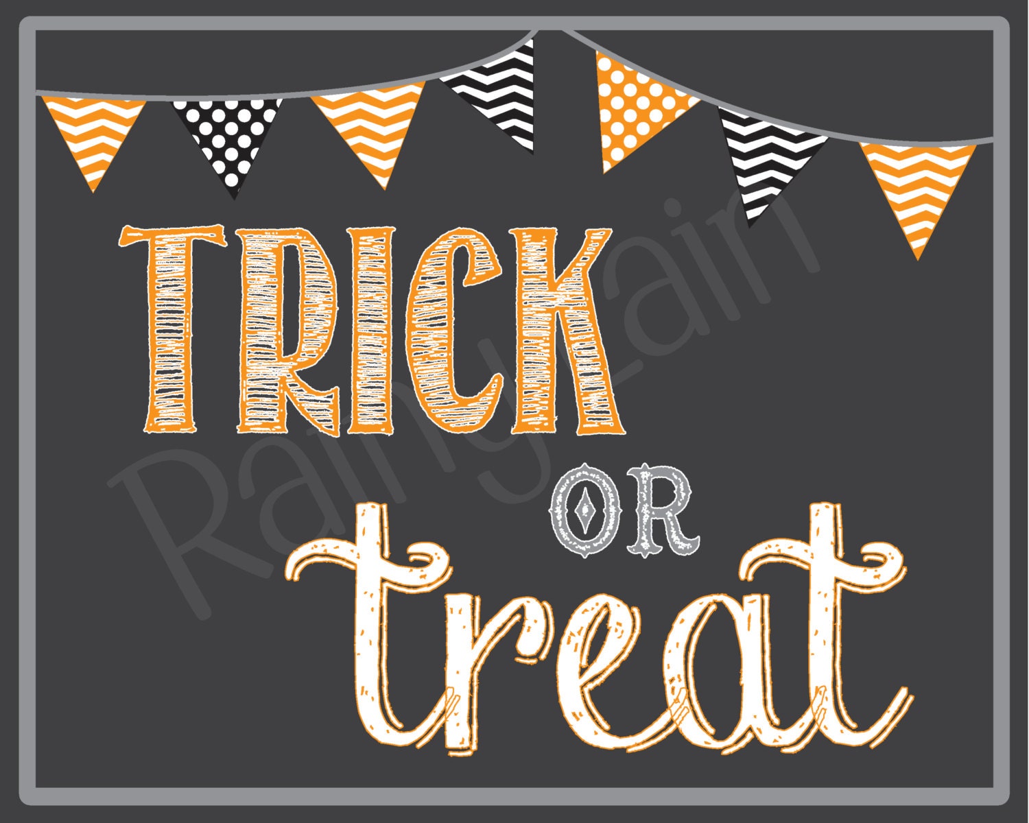 Trick Or Treat Printable Chalkboard Sign Halloween Photo