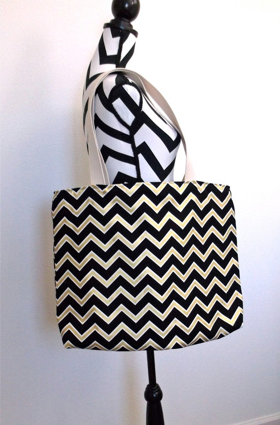 Large Tote Canvas Tote Bags  Purses Gift for Her Chevron Tote Chevron ...