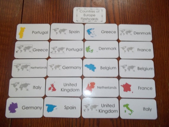 20 Europe Flash Cards. Preschool thru Third Grade educational
