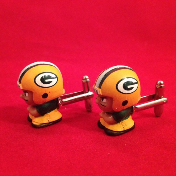 NFL Minifigures Cufflinks Green Bay Packers Football NFL Minifigures Cufflinks Green Bay Packers Football