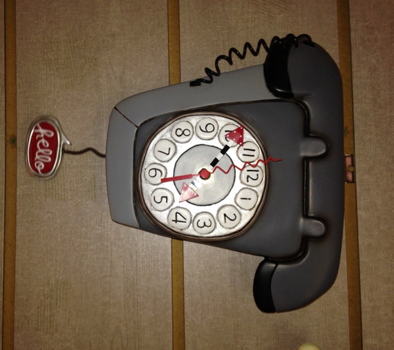 Retro Telephone Wall Clock by WhimziGifts on Etsy