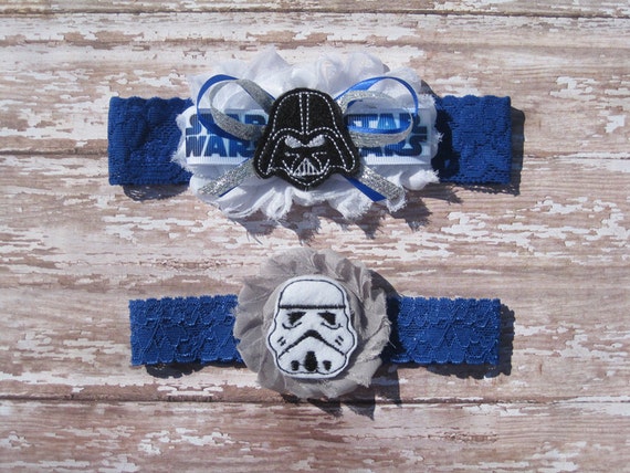 blue Darth Vader wedding garter with Stormtrooper toss garter