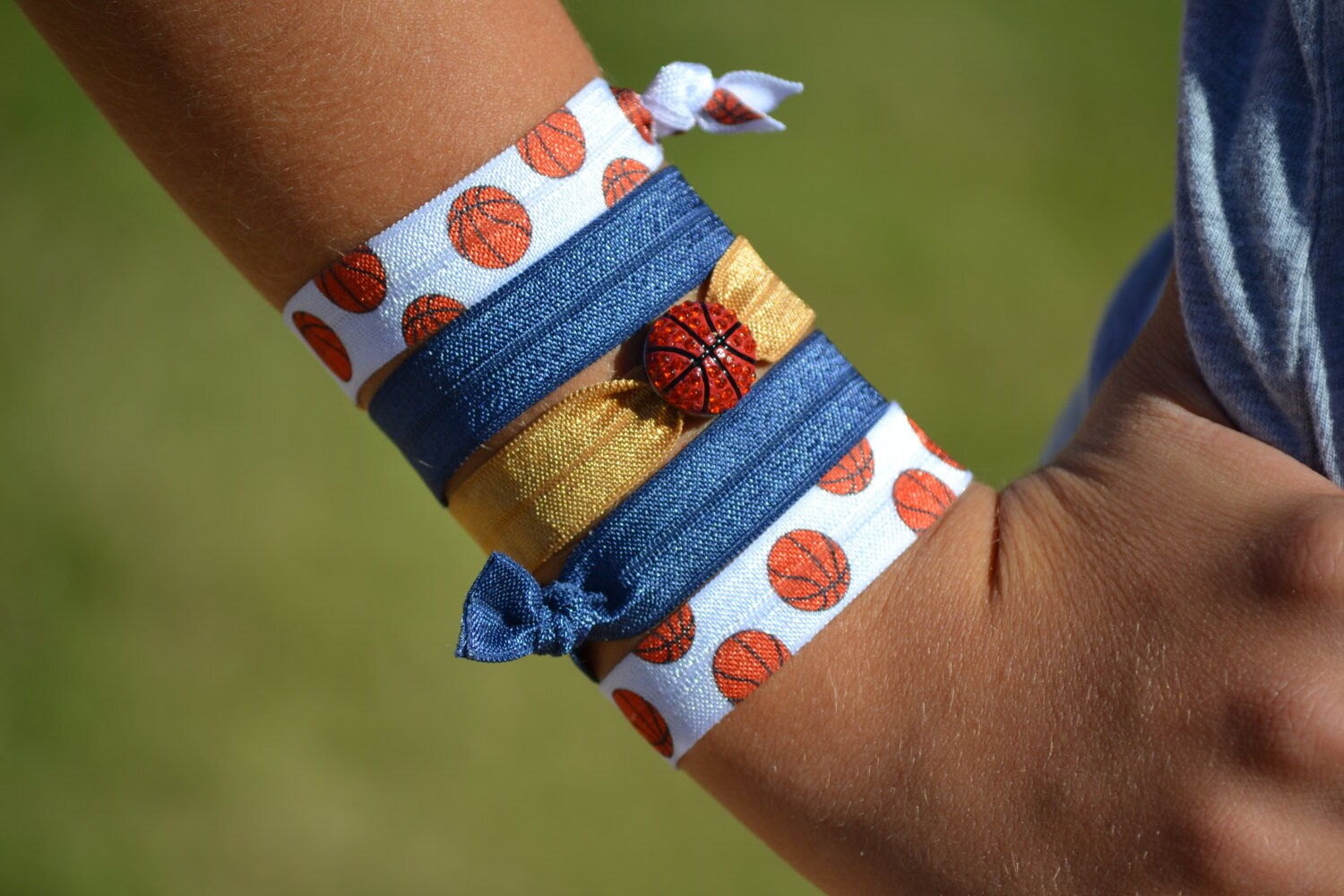 Basketball Hair Ties Team Color Basketball Hair Accessories