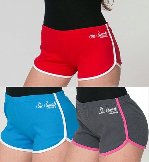 Womens retro Shorts. Gym shorts. Fitness by SheSquatsClothing