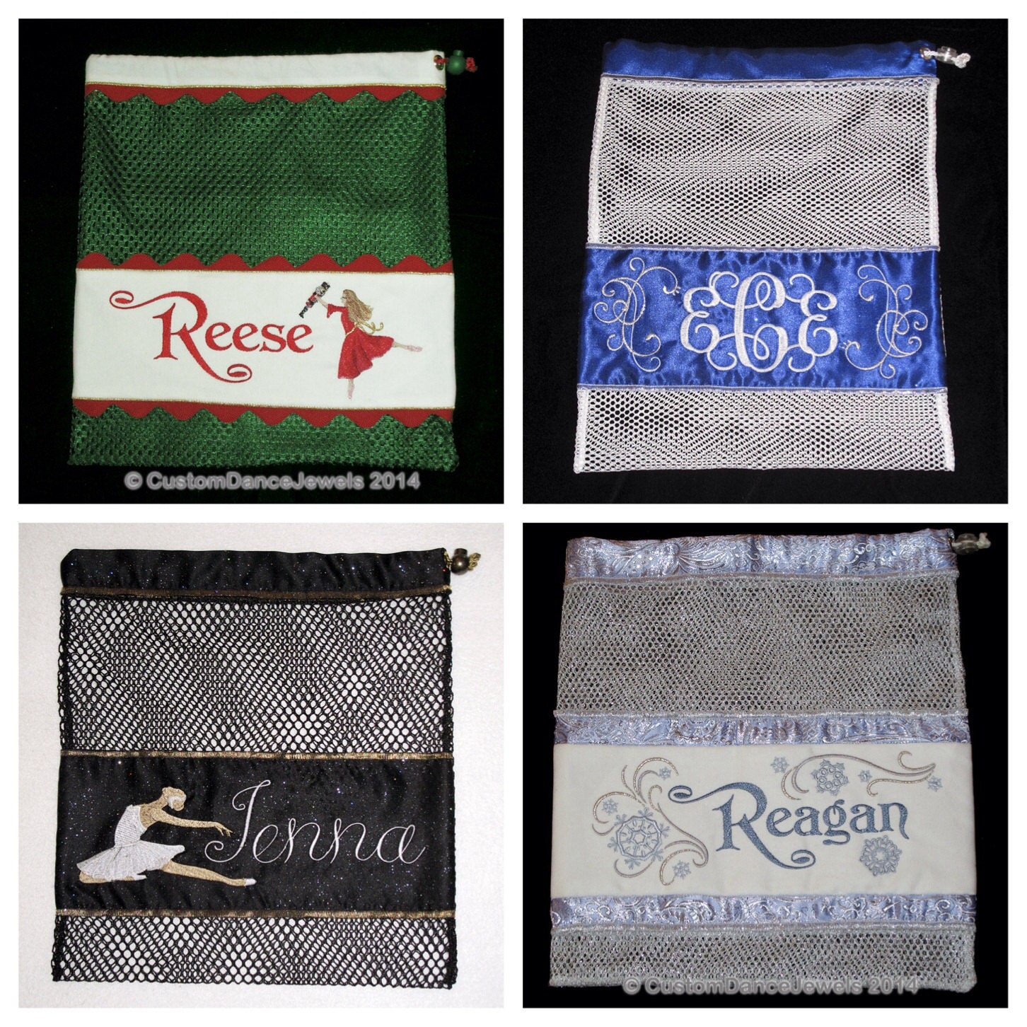 Custom Personalized Pointe Shoe Bag by CustomDanceJewels