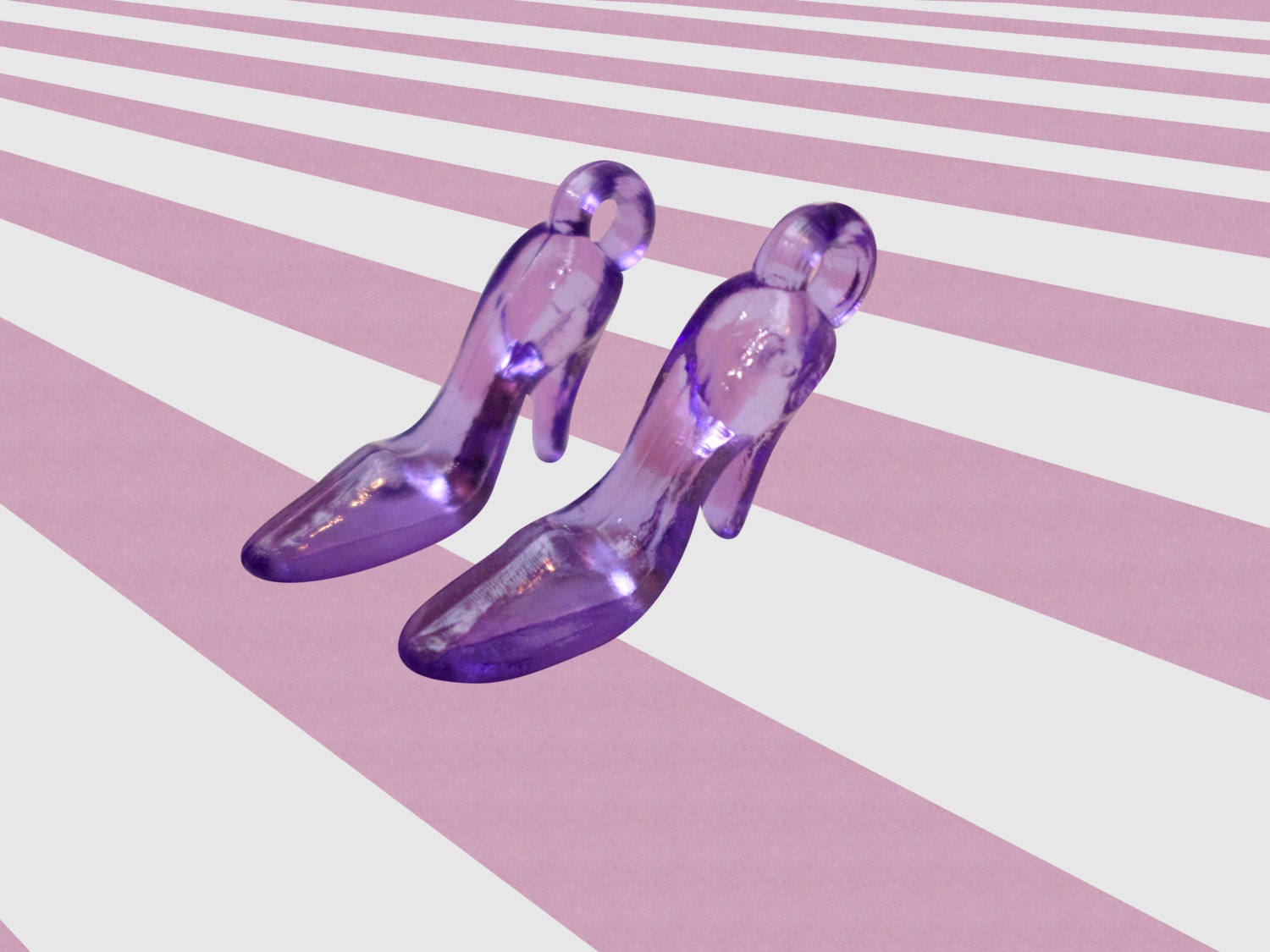 Purple Acrylic High Heel Shoe Charms Set of 20 by BubbleGumCrush
