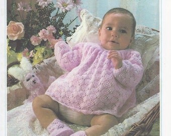 Baby Girls Angel Top, Baby Girls Knitting Pattern, Angel Top Pattern, Vintage Baby Knitting, Summer Baby Knits, Reborn Doll Knitting Pattern