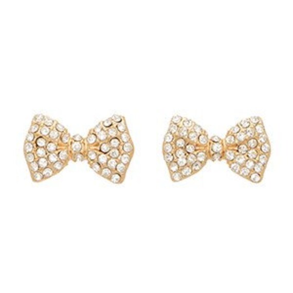 Designer Inspired Bow Earrings in gold and multicolor