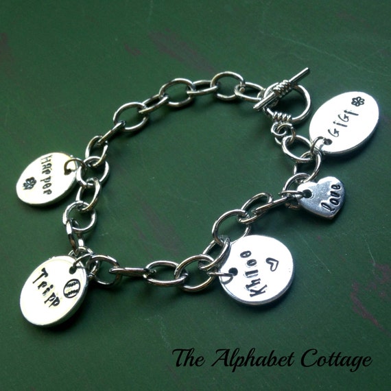 Grandma Charm Bracelet Grandkids Names by TheAlphabetCottage