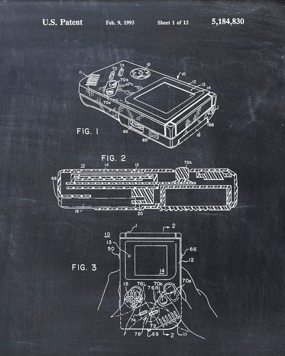 Patent Print Nintendo Game Boy Patent Art Poster Blueprint