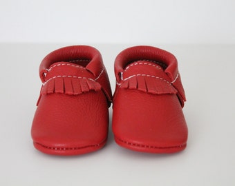 Genuine Leather Baby Moccasins by KCMoccs on Etsy