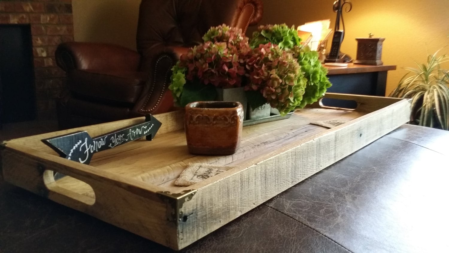 Rustic Wood Tray Serving Tray Rustic Decor Home by CharaWorks