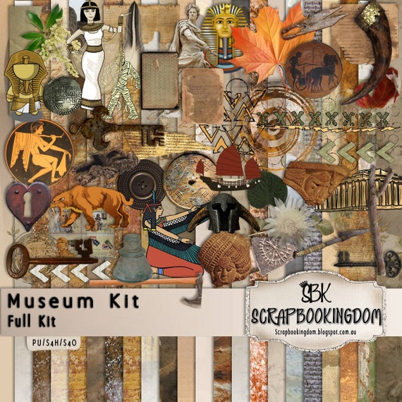 Museum Theme Scrapbook Kit 22 x papers and 50 x by Scrapbookingdom